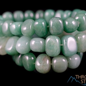 Green AVENTURINE Crystal Bracelet - Tumbled Beads - Beaded Bracelet, Handmade Jewelry, Healing Crystal Bracelet, E2021