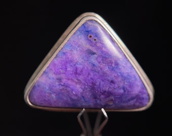 SUGILITE Crystal Pendant - Sterling Silver, Triangle - Fine Jewelry, Healing Crystals and Stones, 45962