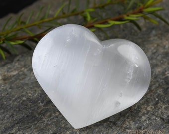 SELENITE Crystal Heart - Large - Self Care, Home Decor, Healing Crystals and Stones, E0181
