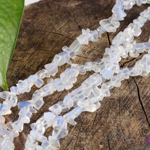 OPALITE Crystal Necklace - Chip Beads - Long Crystal Necklace, Beaded Necklace, Handmade Jewelry, E0798