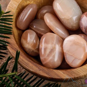 Peach MOONSTONE Tumbled Stones - Tumbled Crystals, Self Care, Healing Crystals and Stones, E1118