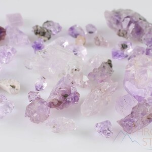 February Pisces birthstone micro tiny raw crystals gemstones chips for jewelry making, by Throwin Stones