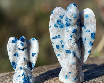 Angelo di cristallo di lazulite - Statuette di angelo custode, decorazioni per la casa, cristalli e pietre curative, E1761