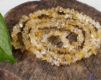 CITRINE Crystal Necklace - Chip Beads - Long Crystal Necklace, Birthstone Necklace, Handmade Jewelry,  E0800