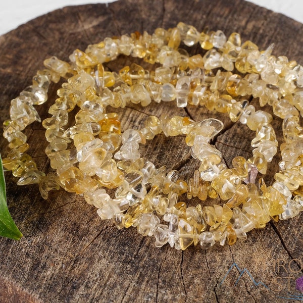 CITRINE Crystal Necklace - Chip Beads - Long Crystal Necklace, Birthstone Necklace, Handmade Jewelry,  E0800