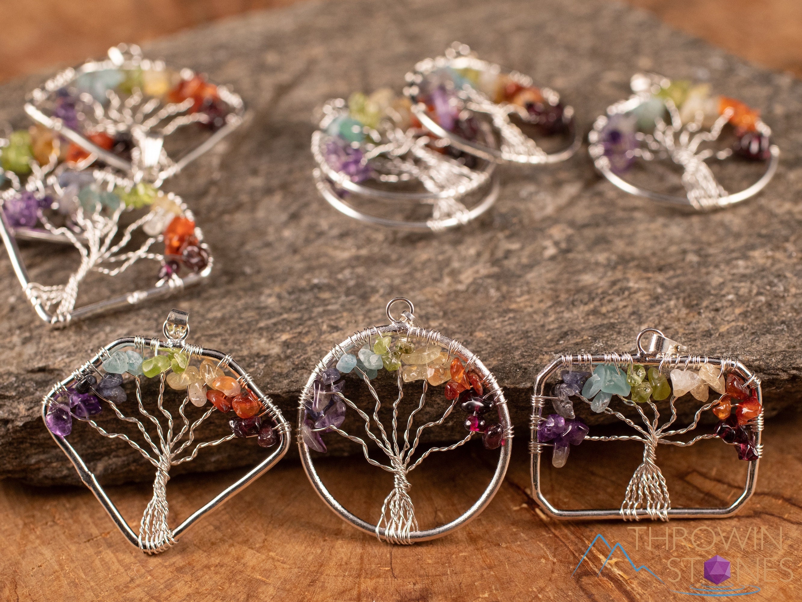 Chakra Tree of Life Crystal Gemstone Necklace w/ Chakra or Palo Santo –  Worldly Finds