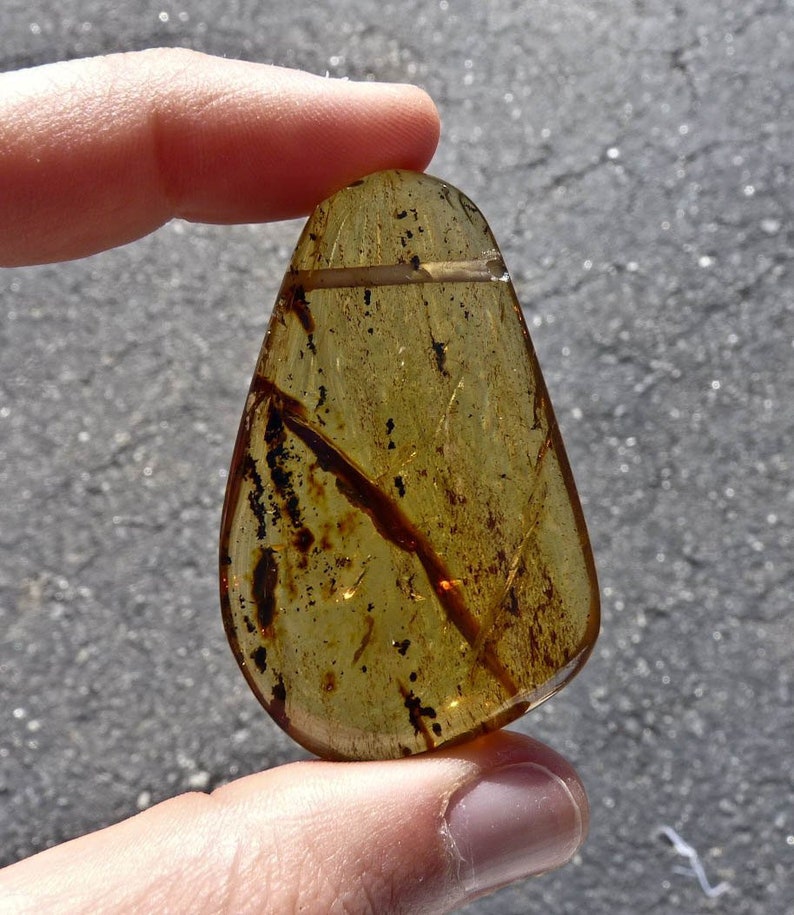 Natural Amber Stone For Amber Jewelry Making 31932 5cm Polished AMBER Pendant with Orange Yellow Amber from Chiapas Mexico