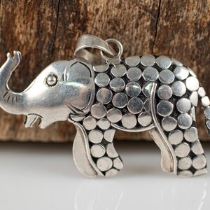 Pendentif éléphant - Argent sterling - Bijoux en argent, Collier éléphant, Bijoux Boho, E2044