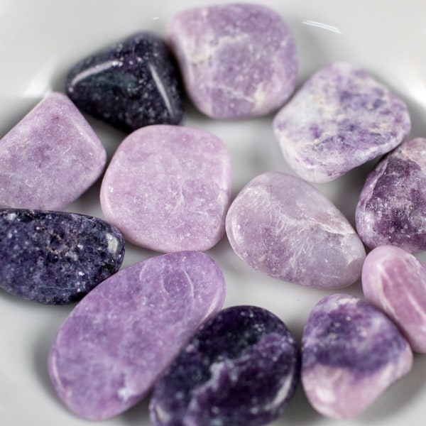 LEPIDOLITE and FELDSPAR Tumbled Stones - Tumbled Crystals,  Self Care, Healing Crystals and Stones, E2049