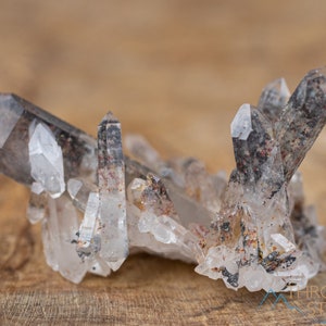 MESSINA QUARTZ Raw Crystal Cluster w Specular HEMATITE - Housewarming Gift, Home Decor, Raw Crystals and Stones, 41898