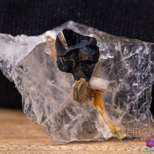 CASSITERITE on QUARTZ Raw Crystal Cluster - Housewarming Gift, Home Decor, Raw Crystals and Stones, 40662