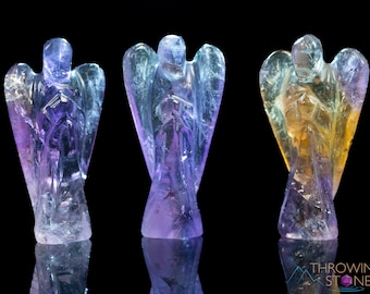 AMETRINE Crystal Angel - Crystal Carving, Angel Figurines, Home Decor, Healing Crystals and Stones, E1191