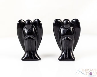 Black OBSIDIAN Crystal Angel - Guardian Angel Figurines, Home Decor, Healing Crystals and Stones, E1359