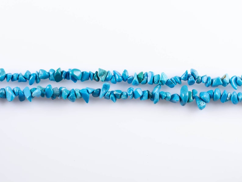 Howlite Necklace Howlite Bead Necklace Healing Crystal Jewelry E0820 34 Deep Turquoise Blue Dyed HOWLITE Chip Necklace Howlite Jewelry