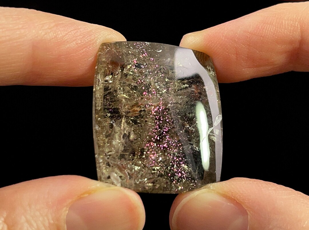 COVELLITE Pink Fire Quartz Crystal Square Gemstones, Jewelry Making