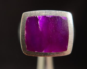 SUGILITE Crystal Ring - Size 5.75, Sterling Silver - Crystal Ring, Cocktail Ring, Boho Jewelry, 45991