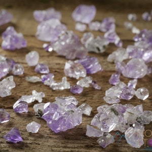 February Pisces birthstone micro tiny raw crystals gemstones chips for jewelry making, by Throwin Stones