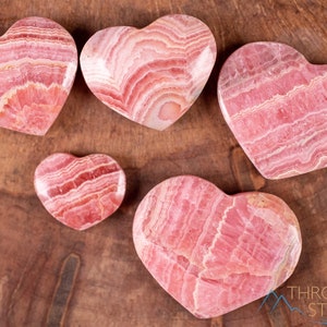 RHODOCHROSITE Crystal Heart - AA Grade Banded - Self Care, Mom Gift, Home Decor, Healing Crystals and Stones, E1944