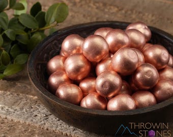 COPPER Sphere  :  Mini Solid Natural Polished Metal Cylindrical Shaped Stone For Stone Collectors, E0292