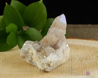 AURA QUARTZ Angel White - Cristal de cuarzo arcoíris, racimo de cristal, cuarzo espiritual, metafísico, decoración de cristal, R0443