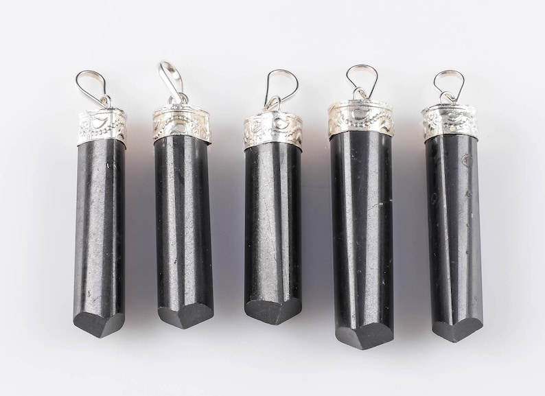 Crystal Point E0234 Silver Jewelry Making Black Tourmaline Necklace Black Tourmaline Pendant 1.5 Inch BLACK TOURMALINE Crystal Pendant