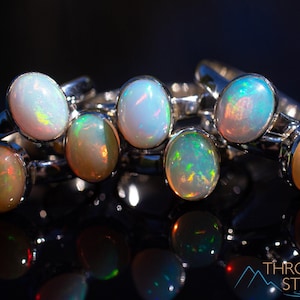 OPAL RING - Sterling Silver, All Sizes - Ethiopian Opal Rings for Women, Bridal Jewelry, Welo Opal, E1916