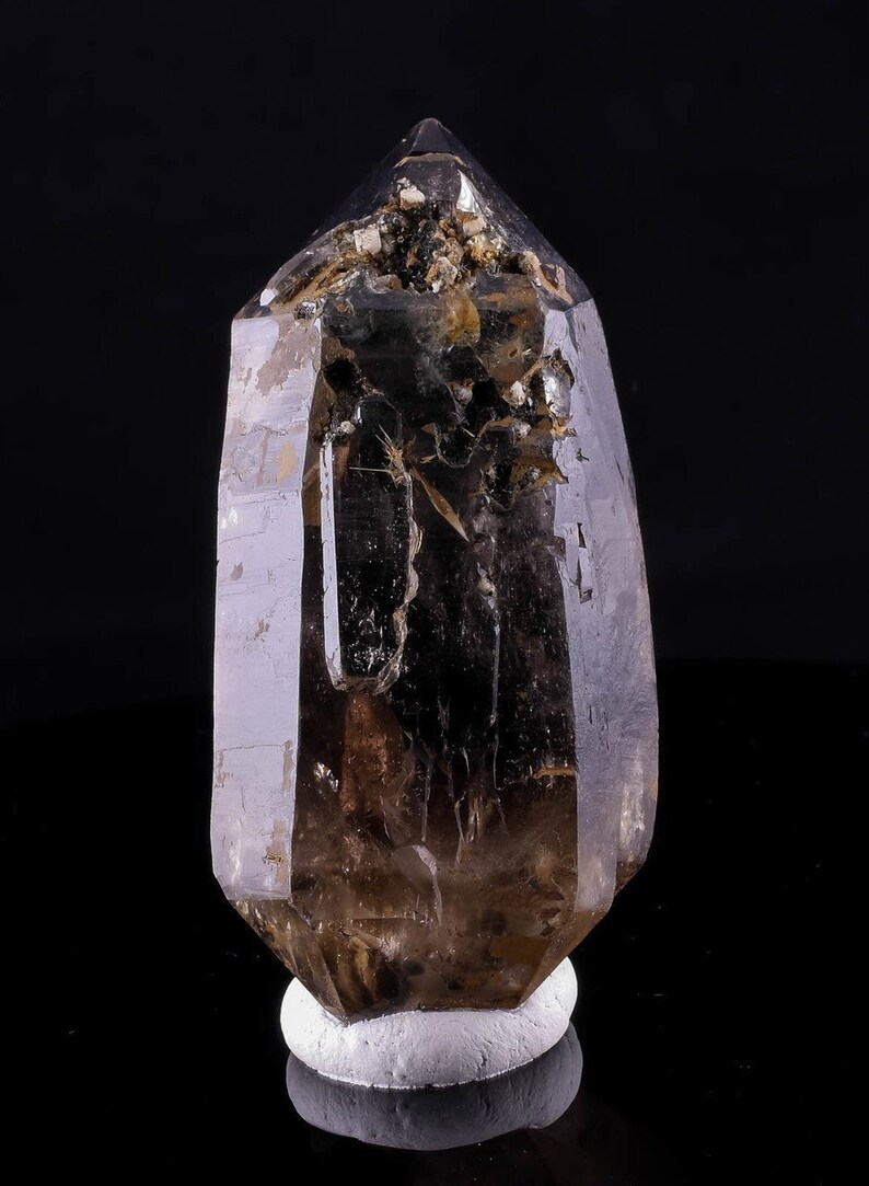 Housewarming Gift 2875 Home Decor Raw Crystals and Stones SMOKY QUARTZ w EPIDIDYMITE Raw Crystal