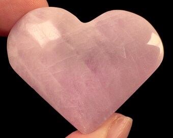 KUNZITE Heart Carving - Polished Crystal Decor, Genuine Rocks + Minerals For Stone Collections, 57043