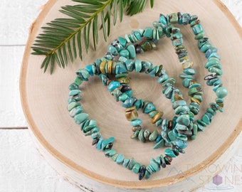 TURQUOISE Crystal Bracelet - Chip Beads - Beaded Bracelet, Handmade Jewelry, Healing Crystal Bracelet, E0726