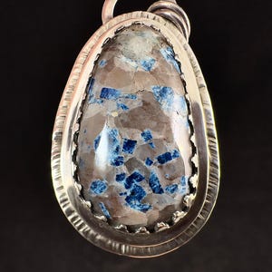 LAZULITE Crystal Pendant - Sterling Silver, Cabochon - Fine Jewelry, Healing Crystals and Stones, 54604