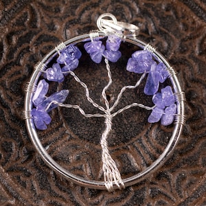 Tree of Life Pendant, TANZANITE Crystal Pendant - Handmade Jewelry, Wire Wrapped Jewelry, E0901