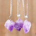 Raw AMETHYST Crystal Necklace - Magnetic Clasp - Raw Crystal Necklace, Birthstone, Pendant Necklace, Handmade Jewelry, E1567 