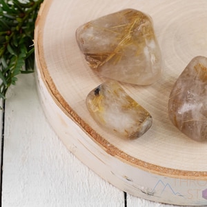 GOLDEN RUTILATED QUARTZ Tumbled Stones - Tumbled Crystals, Self Care, Healing Crystals and Stones,  E0746