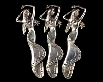Mermaid Pendant - Butterfly Woman, Sterling Silver - Silver Jewelry, Goddess Necklace, Fine Jewelry, E2043