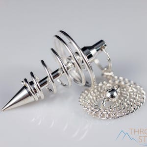 Spiral SILVER Pendulum - Metal Coil For Dowsing, Metaphysical Crystal Healing Tool, Divination, E2124