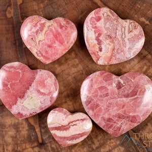 RHODOCHROSITE Crystal Heart - B Grade Pattered - Self Care, Mom Gift, Home Decor, Healing Crystals and Stones, E1947