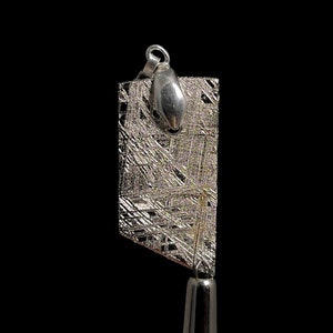 METEORITE Pendant - Rhodium Plated - Ancient Muonionalusta Meteor, Handmade Jewelry, Space Astronomy Gifts, 50260