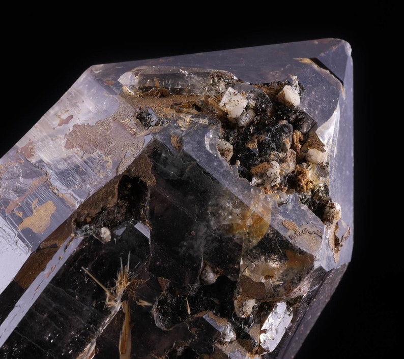 Housewarming Gift 2875 Home Decor Raw Crystals and Stones SMOKY QUARTZ w EPIDIDYMITE Raw Crystal