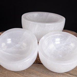 White SELENITE Crystal Bowl - Selenite Charging Bowl, Bowl for Crystals, Jewelry Dish, E1727