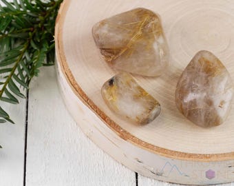 GOLDEN RUTILATED QUARTZ Tumbled Stones - Tumbled Crystals, Self Care, Healing Crystals and Stones,  E0746