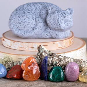 7 CHAKRA Tumbled Crystal Set : Natural Rainbow Healing Pouch Yoga Stones, E0047 image 8