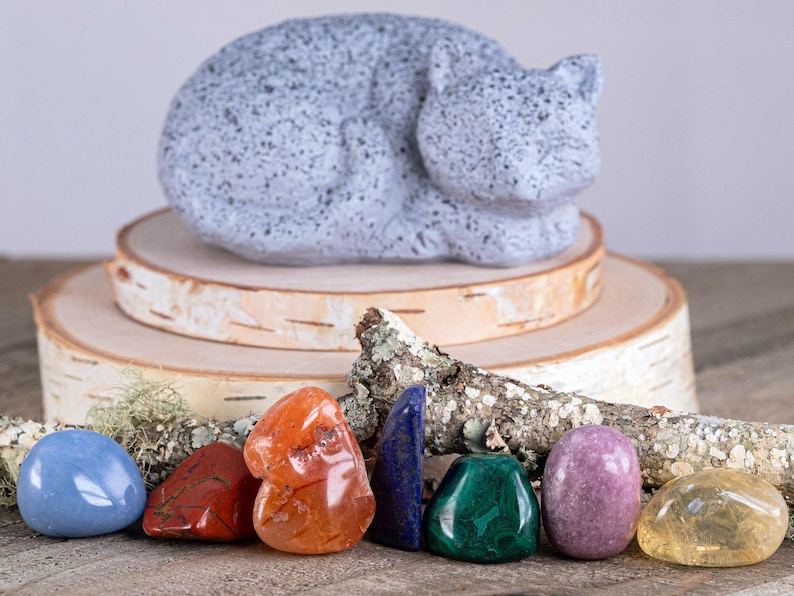 7 CHAKRA Tumbled Crystal Set : Natural Rainbow Healing Pouch Yoga Stones, E0047 image 8