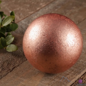 COPPER Sphere  :  Solid Polished Natural Metal Sacred Geometry Shape For Stone Collections, E0293