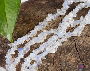 OPALITE Crystal Necklace - Chip Beads - Long Crystal Necklace, Beaded Necklace, Handmade Jewelry, E0798