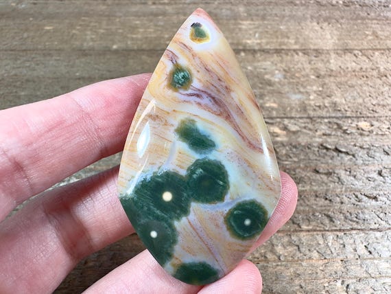 OCEAN JASPER Crystal Cabochon for Custom Jewelry Making Unique Gift, 54824