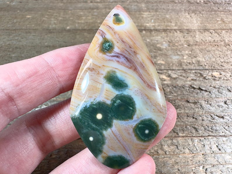 OCEAN JASPER Kristall Cabochon för personlig smyckestillverkning Unik gåva, 54824 bild 1