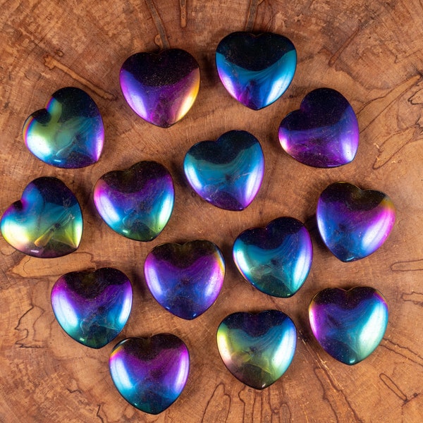 Rainbow HEMATITE Crystal Heart - Self Care, Home Decor, Healing Crystals and Stones, E0539