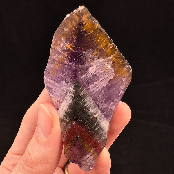 AURALITE AMETHYST CHEVRON Super Seven Crystal - Brazil - Rare Auralite, Crystal Slab, Unique Gemstones, 53673