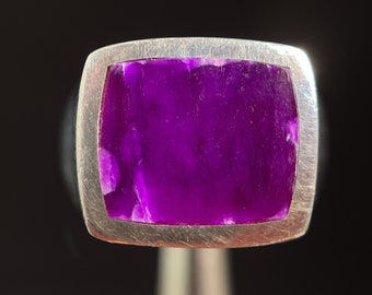 SUGILITE Crystal Ring - Size 5.75, Sterling Silver - Crystal Ring, Cocktail Ring, Boho Jewelry, 5988