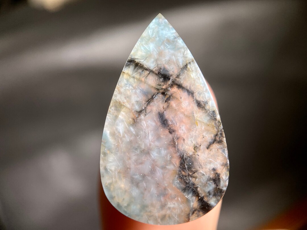 GILALITE Cabochon Medusa Paraiba Quartz Black Streaks Etsy